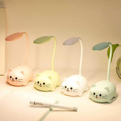Rynx | Mini Cartoon Cat LED Eye Protection Reading Light USB Rechargeable Desk Lamp