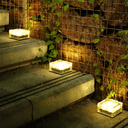Rynx | IceGlow Solar LED Floor Recessed Light | Waterproof | Glass Effect | Garden Lighting in Various Colors