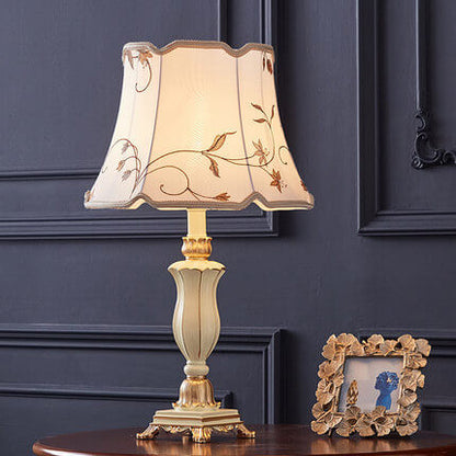 Rynx | Round Fabric Resin Base Classic 1-Light Table Lamp