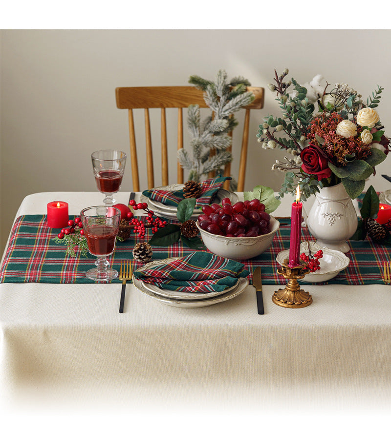 Rynx | Christmas Party Traditional Scottish Check Pattern Tablecloth