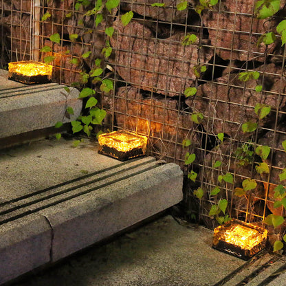 Rynx | IceGlow Solar LED Floor Recessed Light | Waterproof | Glass Effect | Garden Lighting in Various Colors