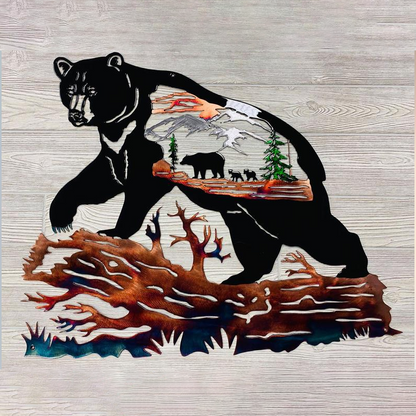 Rynx | Solo Mallard Hunting & Trout Fishing Scene Creative Metal Wall Art Craft