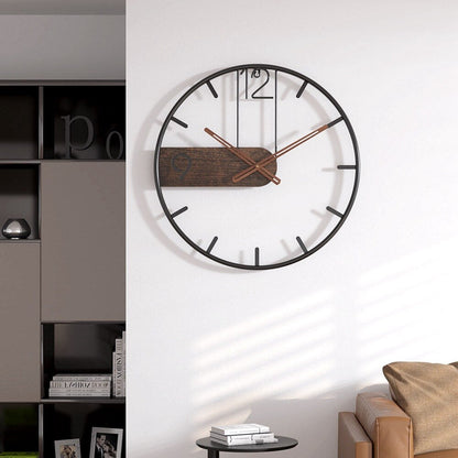 RYNX | Wall Clock In Stainless Steel And Walnut Wood
