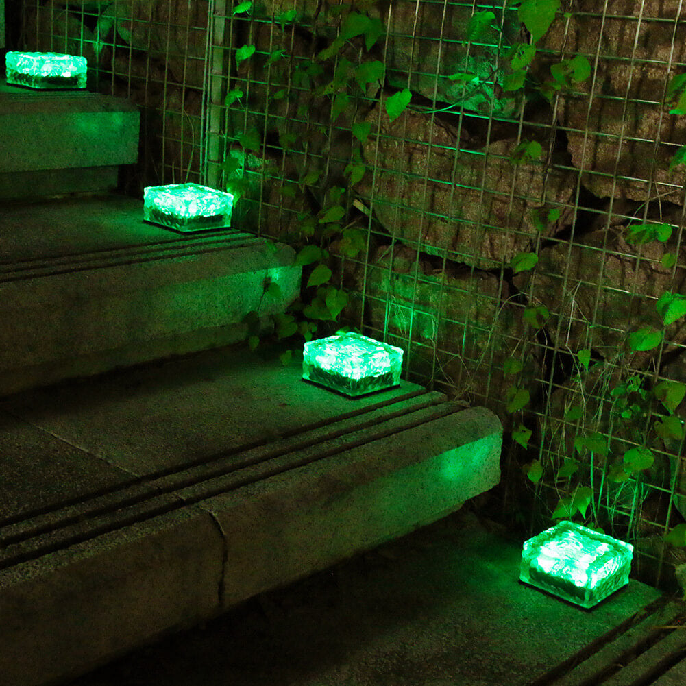 Rynx | IceGlow Solar LED Floor Recessed Light | Waterproof | Glass Effect | Garden Lighting in Various Colors