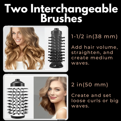 RYNX | 3-In-1 Rotating Hair Dryer And Styler With Adjustable Temperature For Effortless Curls And Waves