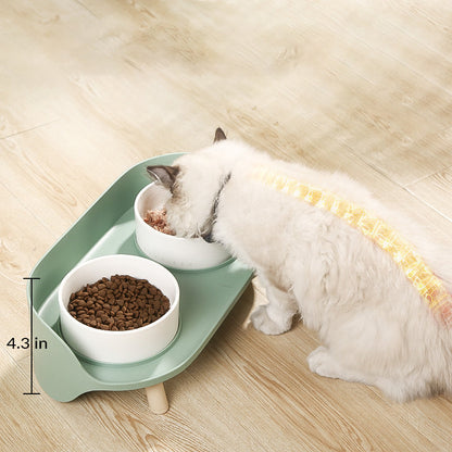 Rynx | Bone China Double Cat Bowl