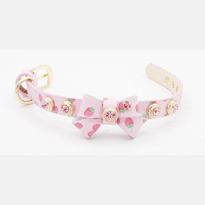 Rynx | Handcrafted Leather Collar for Pets Strawberry
