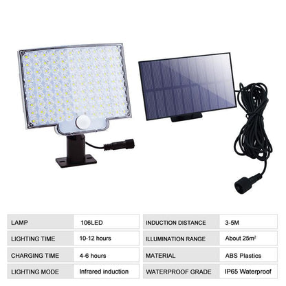 RYNX | 106 Led Solar Outdoor Light With Motion Sensor
