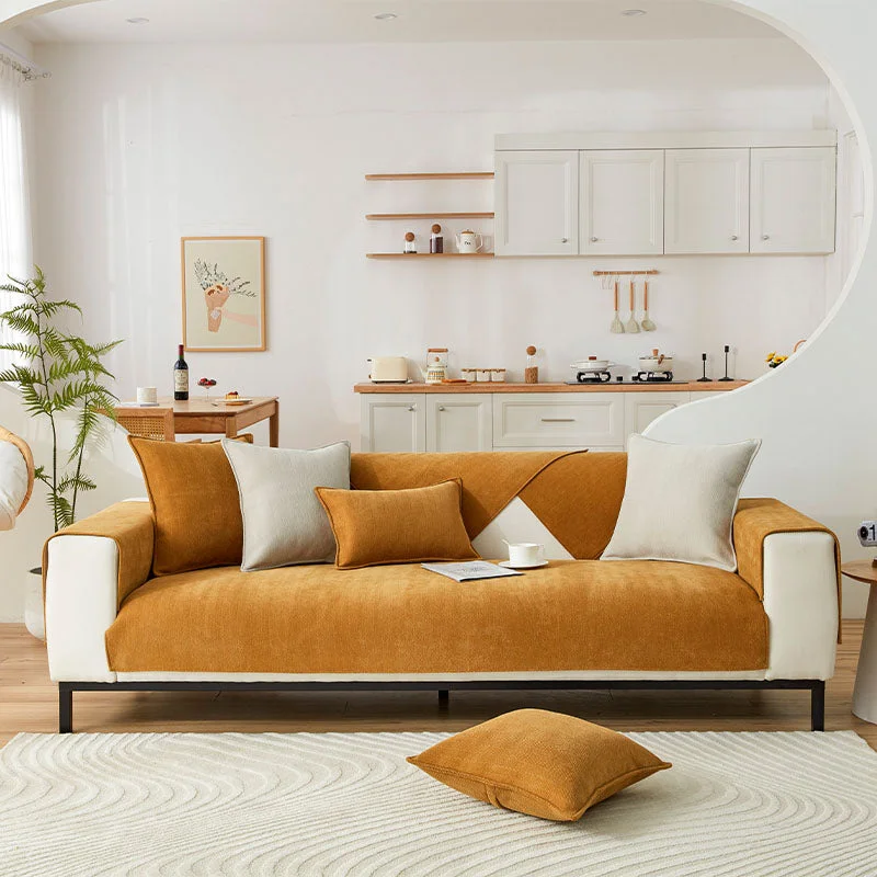Rynx | Herringbone Chenille Fabric Furniture Protector Sofa Cover