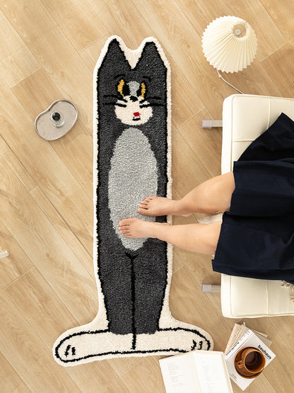 Rynx | Cat Tom Frog Bath Mat Bedroom Rug, Funny Cartoon Animal Soft Plush Water-Absorbing Mat, Machine Washable
