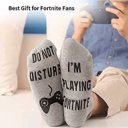 RYNX | Do Not Disturb I'm Playing Fortnite Funny Cotton Socks, 1 Pair