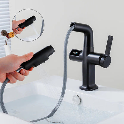 Rynx | Elegant House Brass Aqua View Bathroom Digital Faucet