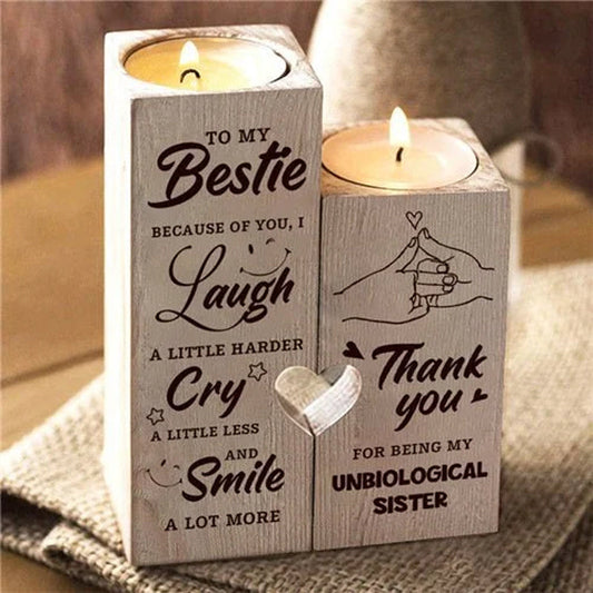 Rynx | LäChle Much More - Wooden Candle Holder With Candle Gift For Your Loved Ones