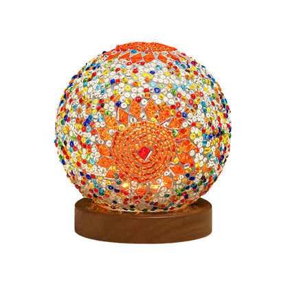 Rynx | Luminara - Spherical LED Dimmable Glass Baroque Table Lamp Mosaic 3.9"