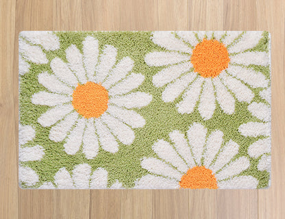 Rynx | Cute Daisy Bath Mat, Floral Bathroom Rug, Multiple Sizes