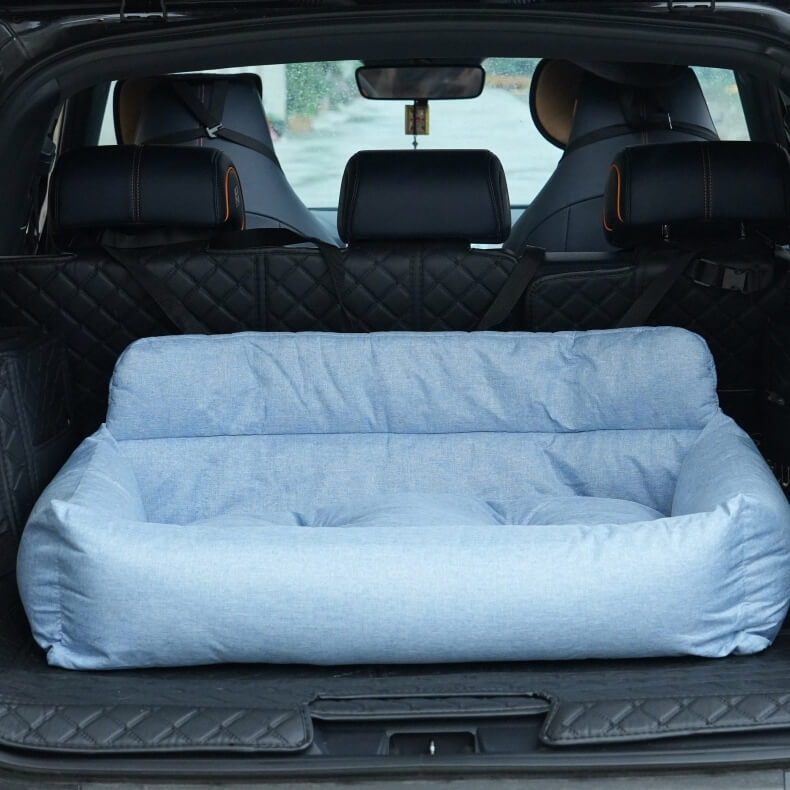 Rynx | Large Travel Safety Dog Car Back Seat Bed with Seat Belt