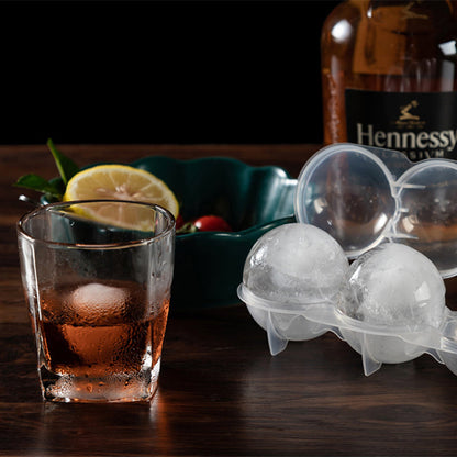 Rynx | Round Cylindrical Ice Ball Maker - 4 Perfect Refreshing Ice Sphere Cubes