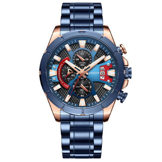 Rynx | Quartz watch with steel strap Watch calendar