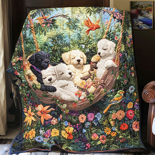 Rynx | Cute Dog in Garden Quilt