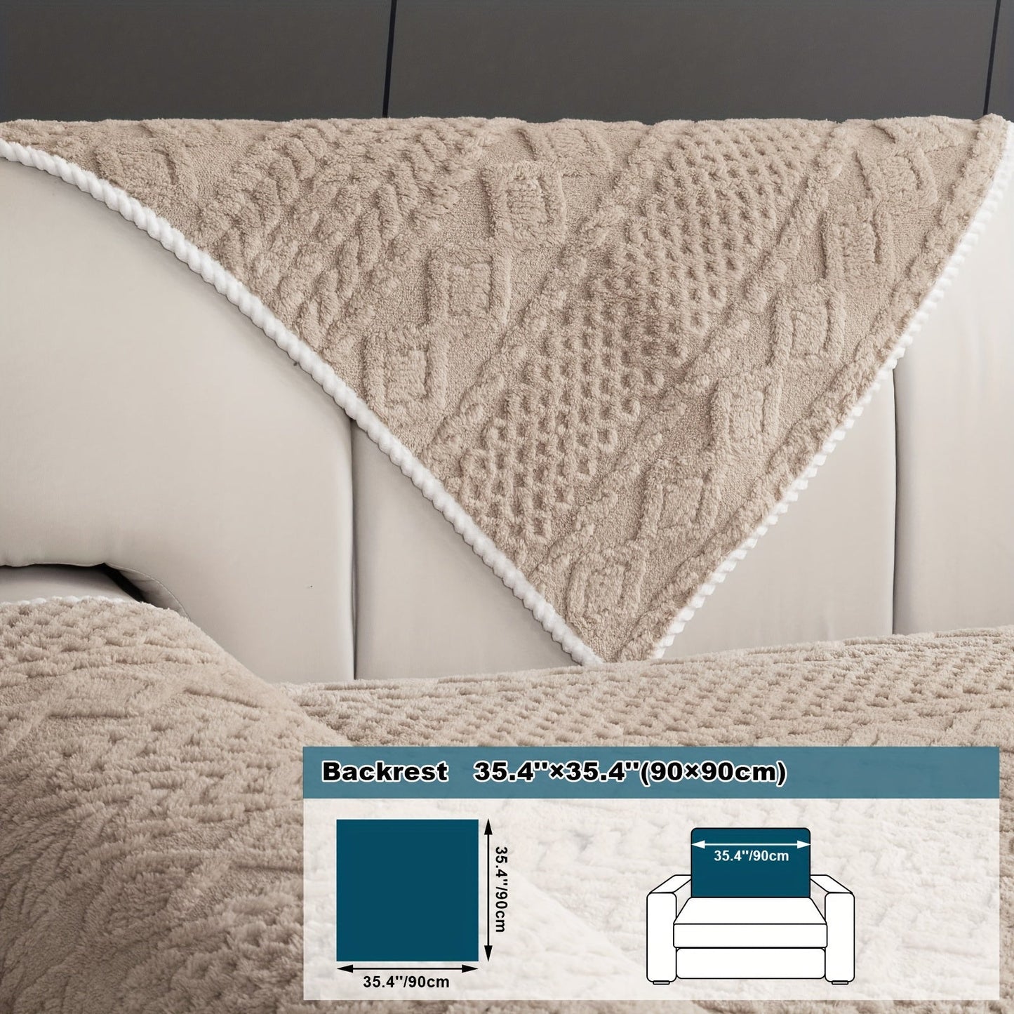 Rynx | 1pc Sofa Slipcover - Pet Dog Friendly, Fuzzy Non-Slip, Breathable Sofa Cover for Bedroom, Office, Living Room Decor