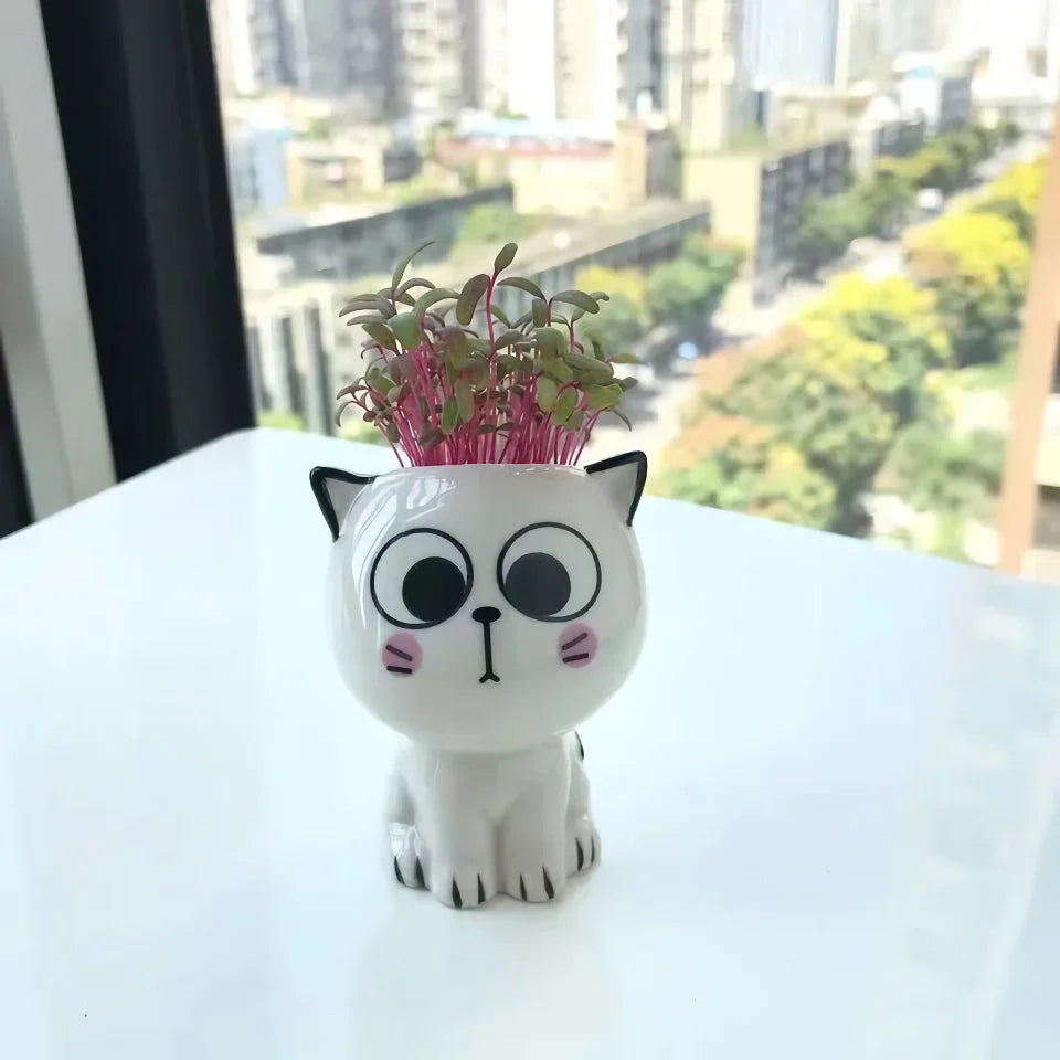 Rynx | Cute Mini Cat-Shaped Ceramic Planter Pot