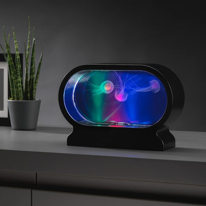 Rynx | LumiJelly - LED Jellyfish Table Lamp, 3-Color Simulated Aquarium Night Light, Battery-Powered, Decorative Light