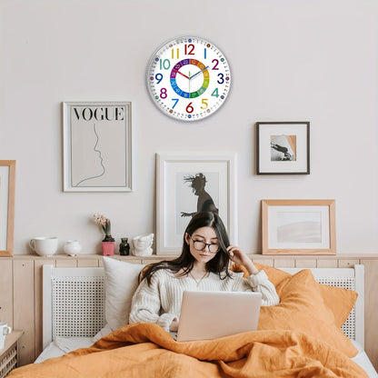 Rynx | Quiet Educational Wall Clock with Colorful Hands