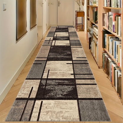 Rynx | Geometric Absorbent Non-Slip Rugs – Stain-Resistant, Waterproof Long Strip Floor Mat, Nordic Corridor Carpet, Anti-Skid Foyer and Hallway Rug, Modern Home Decor