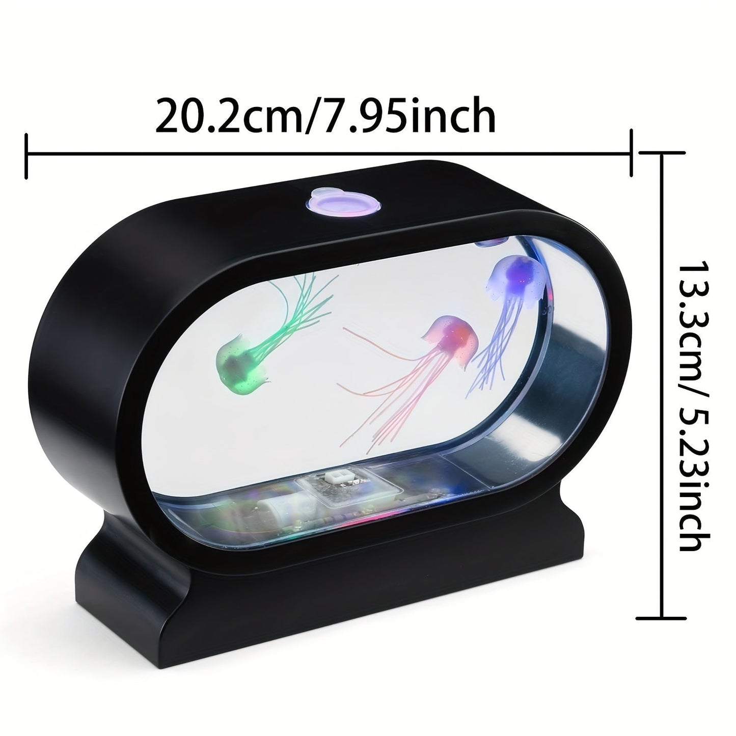 Rynx | LumiJelly - LED Jellyfish Table Lamp, 3-Color Simulated Aquarium Night Light, Battery-Powered, Decorative Light