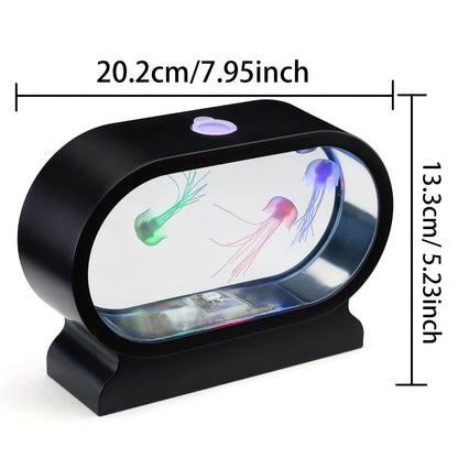 Rynx | LumiJelly - LED Jellyfish Table Lamp, 3-Color Simulated Aquarium Night Light, Battery-Powered, Decorative Light