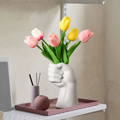 Rynx | Artistic Hand Gesture Ceramic Tabletop Flower Vase