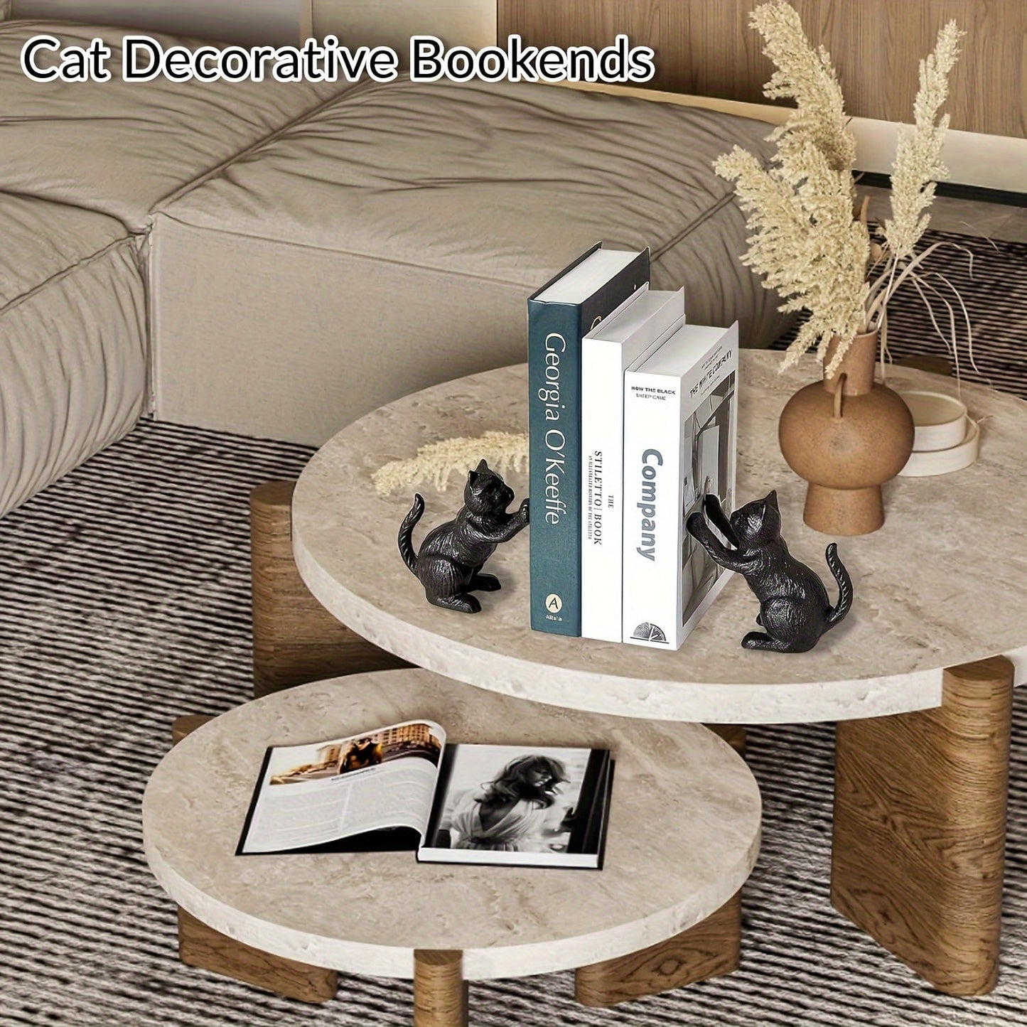 Rynx | IronVintage - Black Cast Iron Bookends for Heavy Books