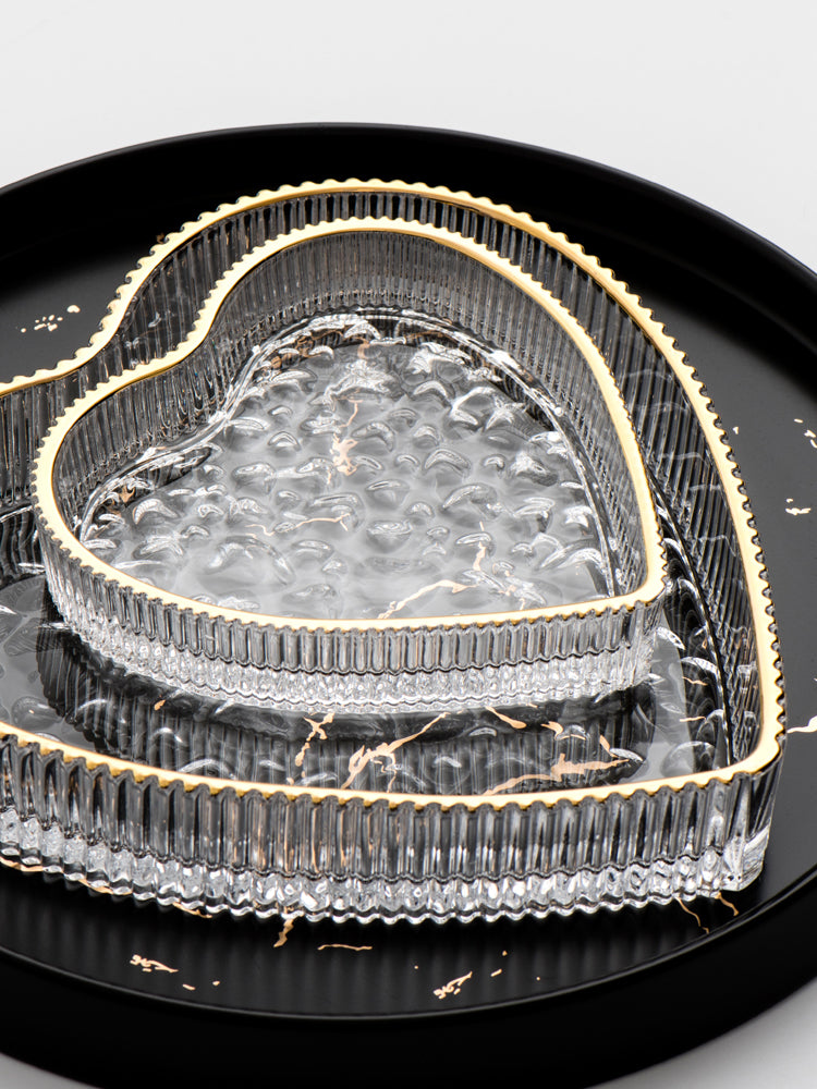 Rynx | Nordic Phnom Penh heart-shaped glass plate dessert plate fruit plate aromatherapy tray storage plate jewelry plate plate