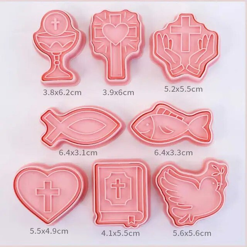 Rynx | 8 Pieces/Set DIY Cake Decoration Tools Christmas Cartoon Cookie Cutter Set Plastic Baking Molds Cookie Tools