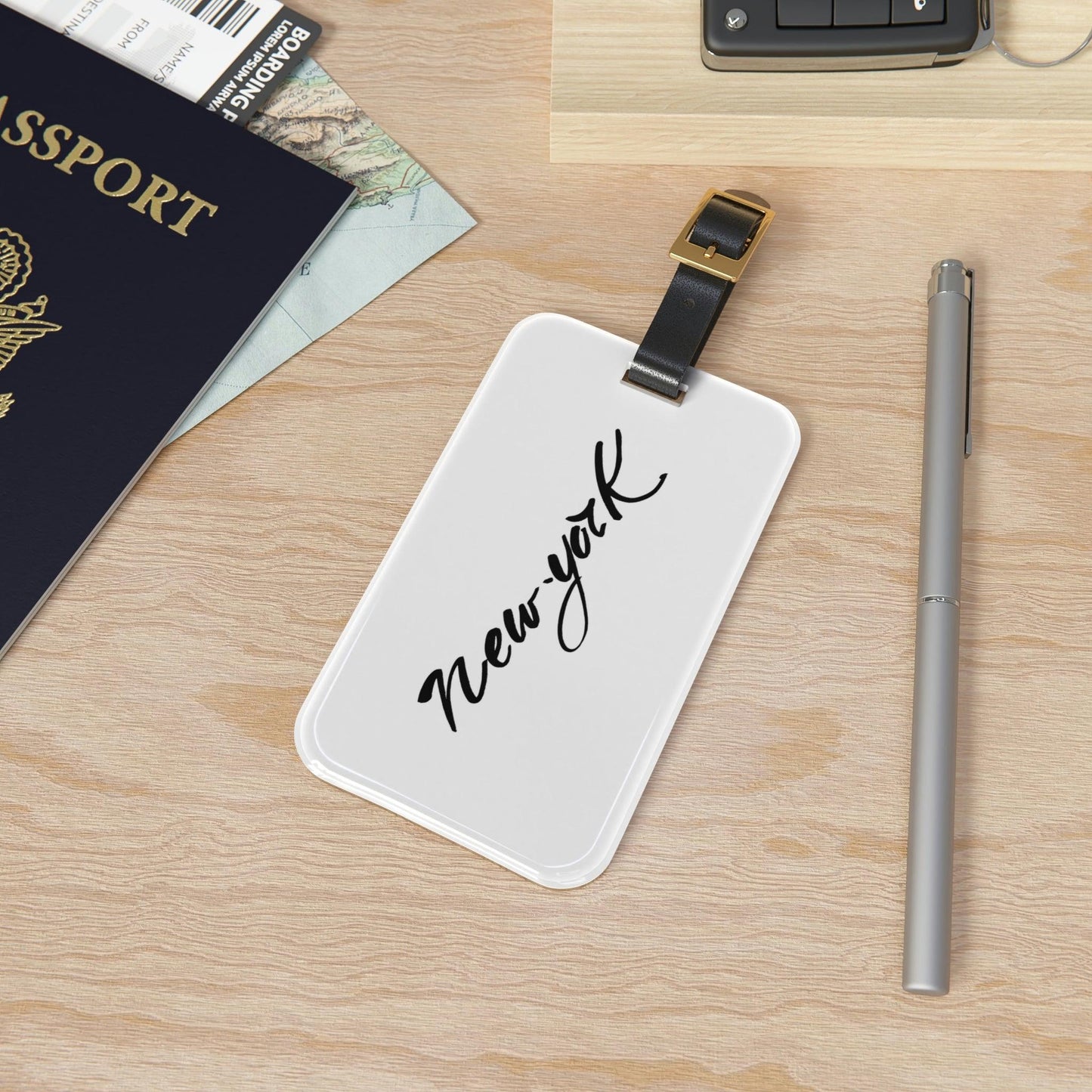 Rynx | Personalized Premium Acrylic Luggage Tags with Adjustable Leather Strap