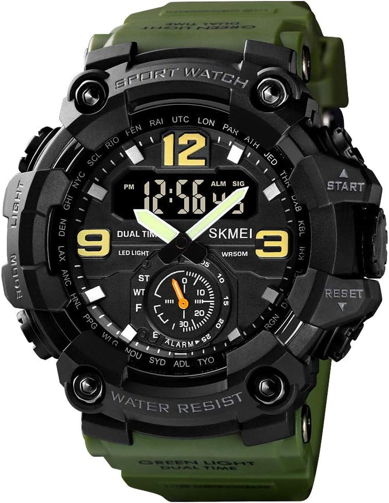 Rynx | Men's multifunctional large face sports watch, waterproof shockproof camouflage series