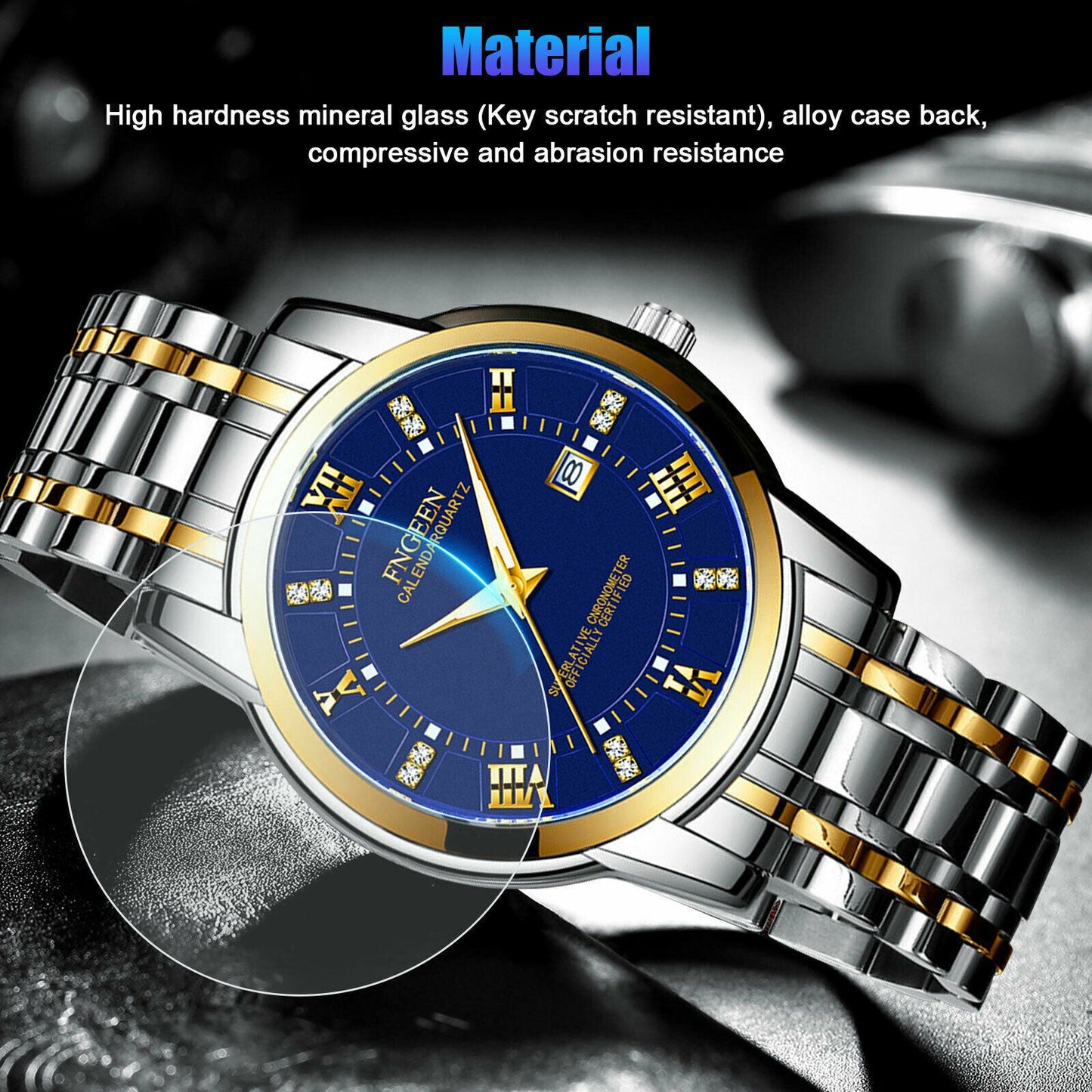 Rynx | Stainless Steel Watch For MEN Quartz Luminous Classic Watches For Dad Elder
