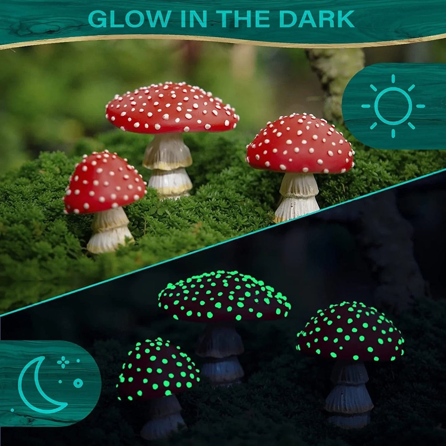 Rynx | 3pcs Fairy Mini Mushroom Solar Lights