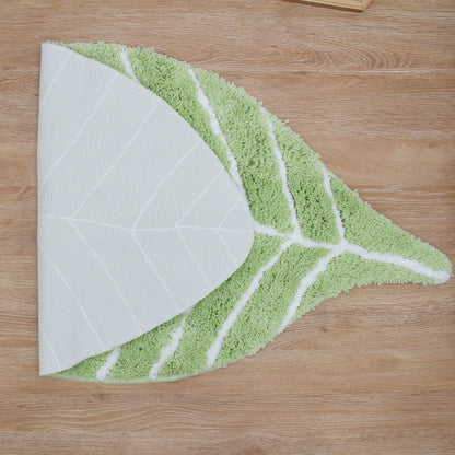 Rynx | Soft Beige Leaves Bathroom Rug, 19.6'' x 37.4'', Floral Non-Slip Bath Mat, Beige Plant Bathroom Rugs, Non-Slip Toilet Mat, Soft, Thick Bathroom Rug, Art Bathroom Mats, Best Bath Rugs, Non-Slip Shower Mat, Toilet Mat