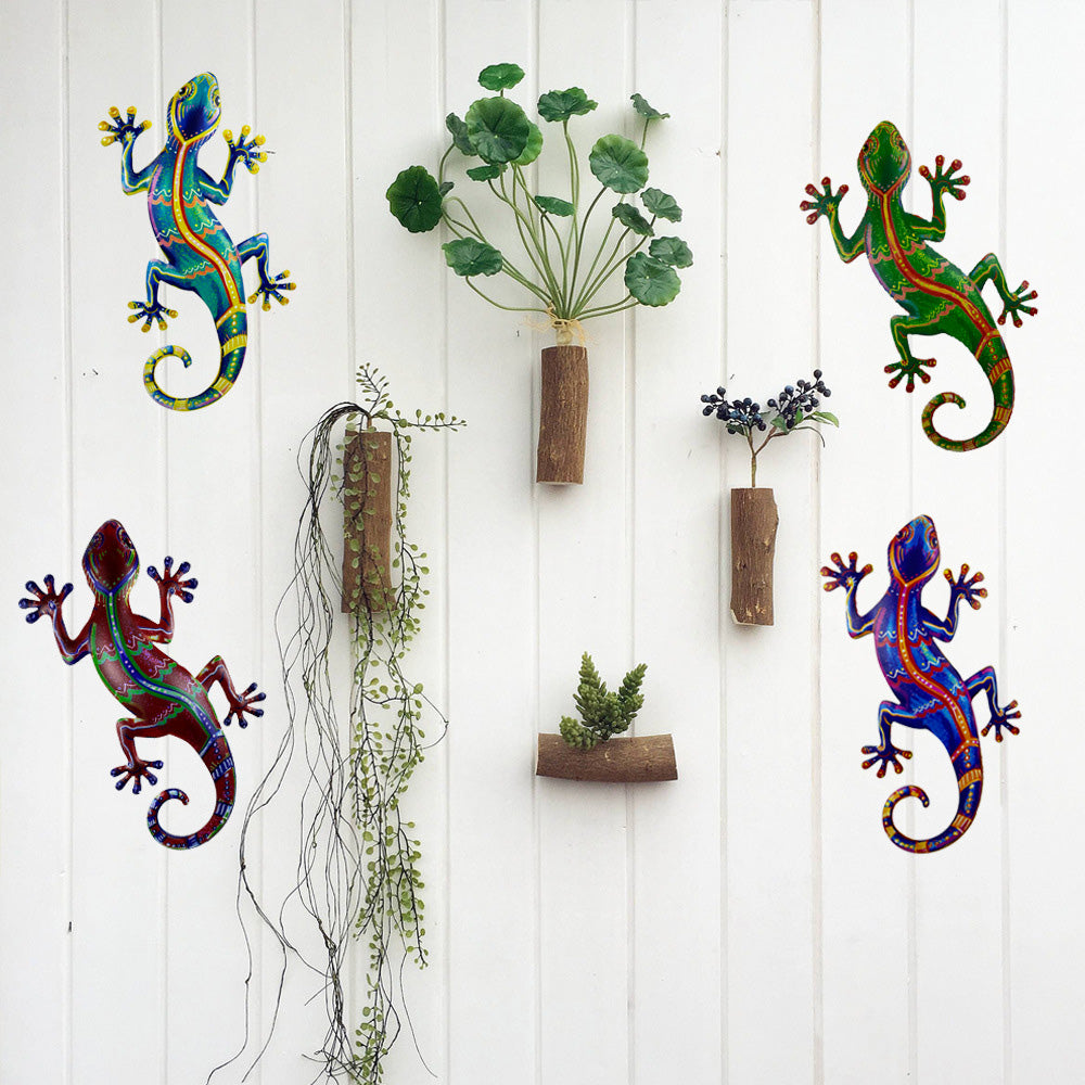 Rynx | 4 Pcs - Metal Gecko Wall Art Decor