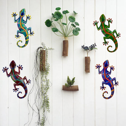 Rynx | 4 Pcs - Metal Gecko Wall Art Decor