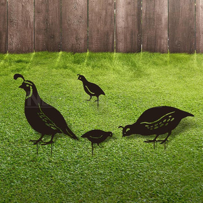 Rynx | 4 pcs - Metal Swallow Family Garden Stake