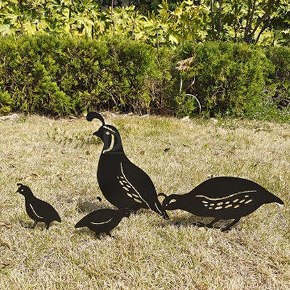 Rynx | 4 pcs - Metal Swallow Family Garden Stake