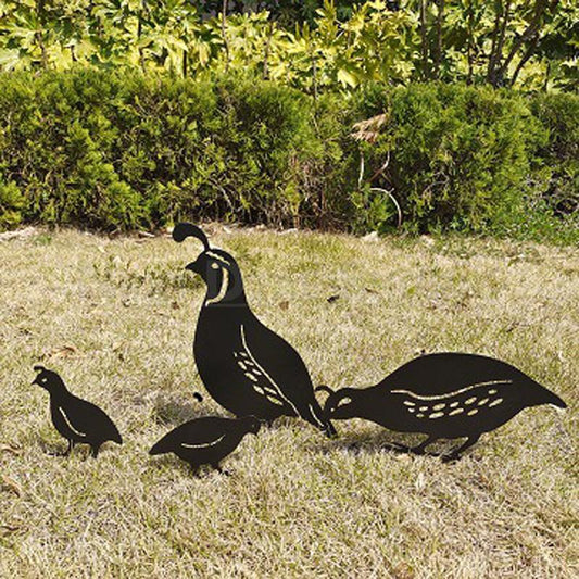 Rynx | 4 pcs - Metal Swallow Family Garden Stake