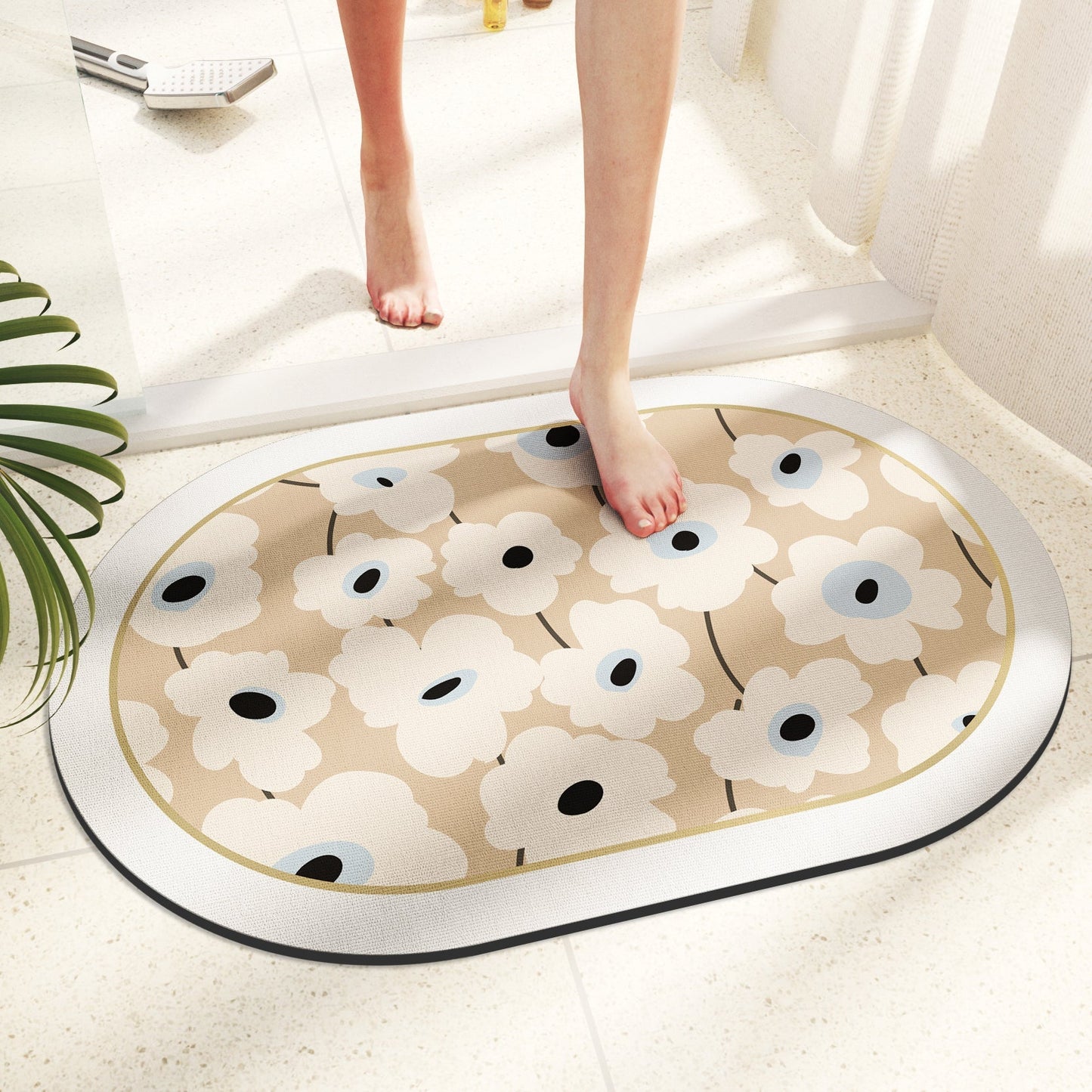 Rynx | White Flower Soft Diatomaceous Earth Bath Towel