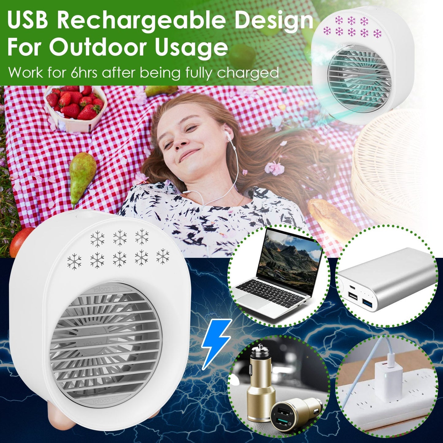 Rynx | 4-in-1 Portable Mini Desk Water Mist Cooling Air Conditioner