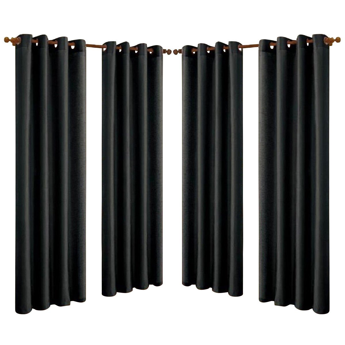 Rynx | 4-Pack: Faux-Silk Grommet Panels with Eyelets