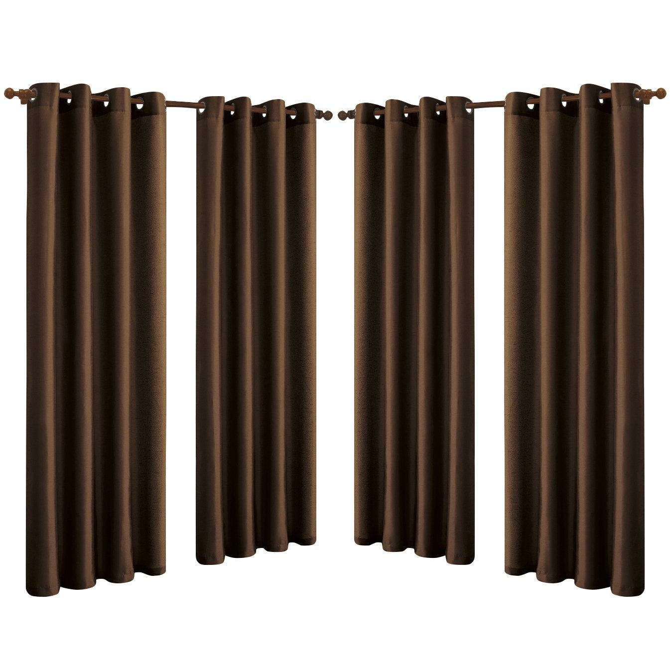 Rynx | 4-Pack: Faux-Silk Grommet Panels with Eyelets