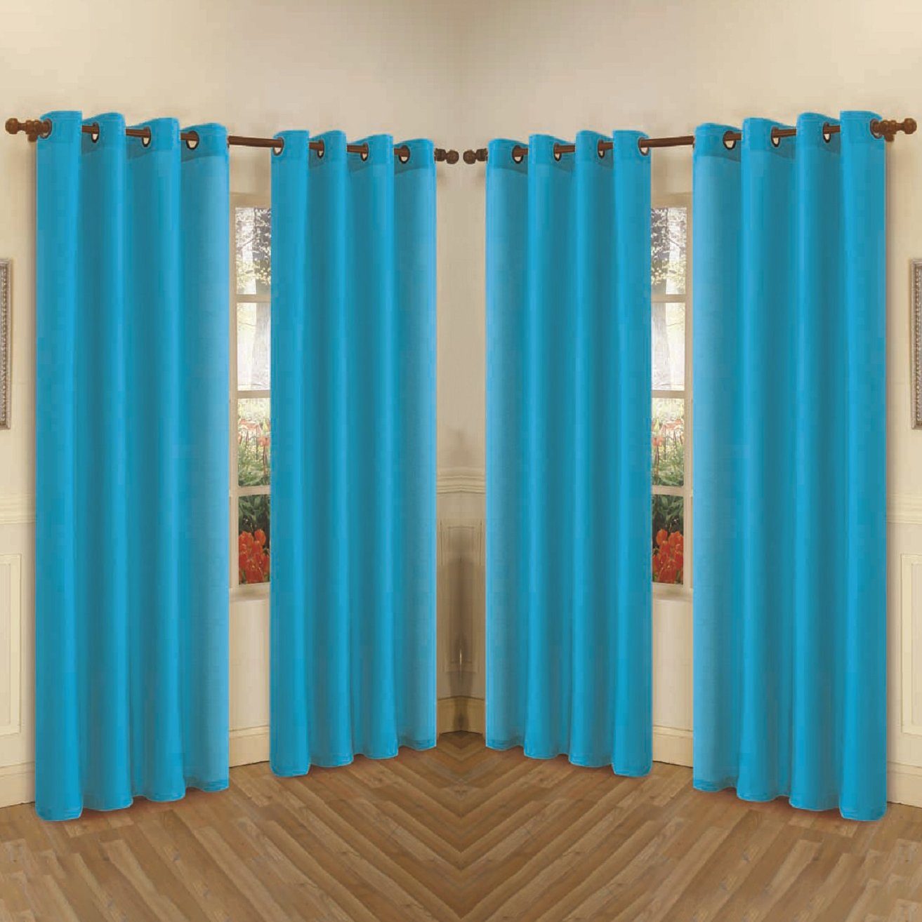 Rynx | 4-Pack: Faux-Silk Grommet Panels with Eyelets