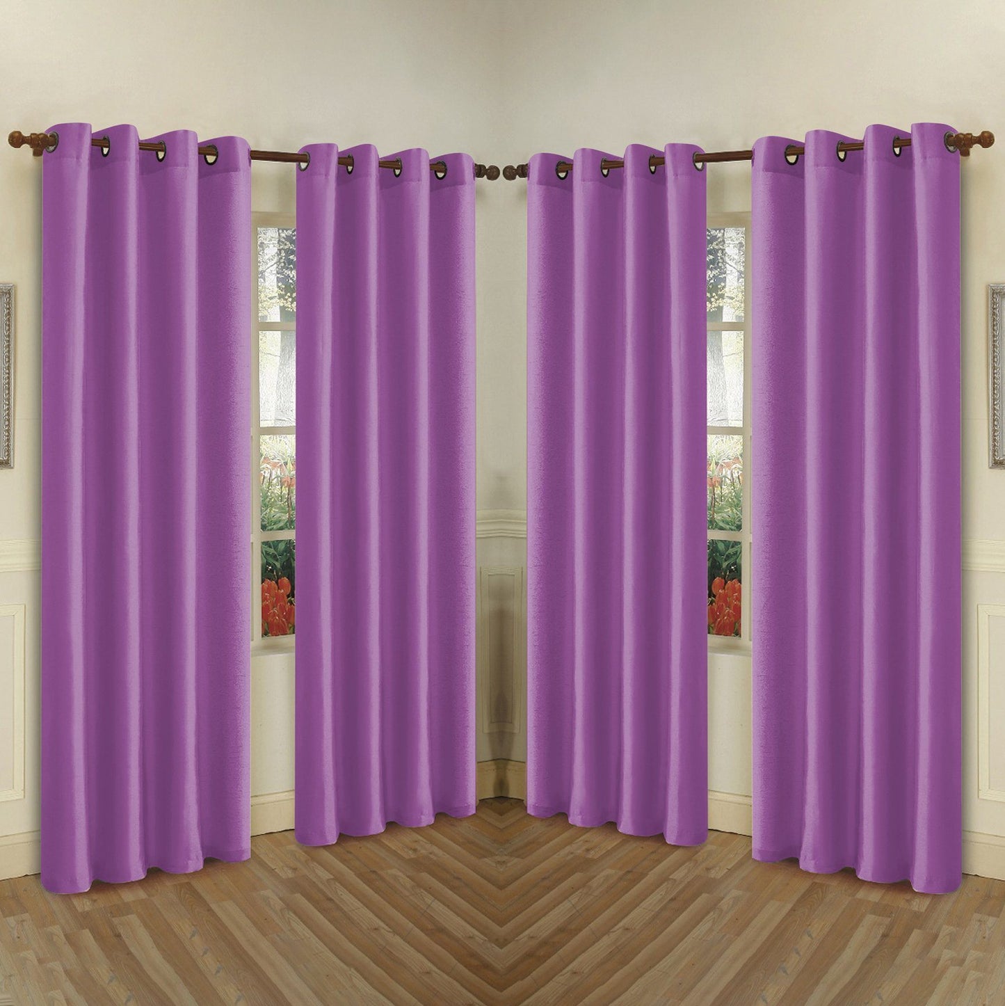 Rynx | 4-Pack: Faux-Silk Grommet Panels with Eyelets